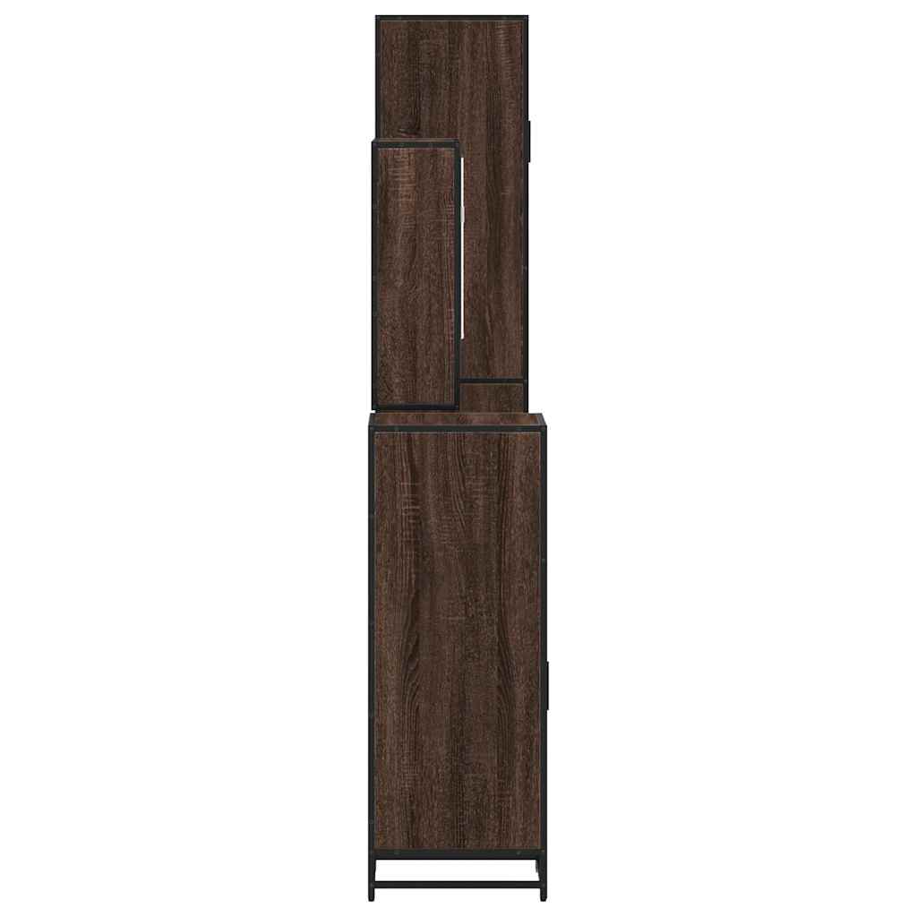 vidaXL Set de mobilier de baie din 4 piese din lemn de stejar maro vidaXL Set de mobilier de baie din 4 piese din lemn de stejar maro