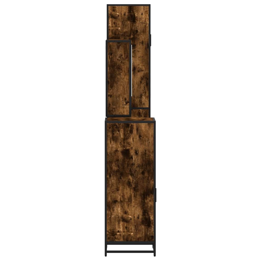 vidaXL Set de mobilier de baie 4 piese Lemn prelucrat de stejar afumat vidaXL Set de mobilier de baie 4 piese Lemn prelucrat de stejar afumat