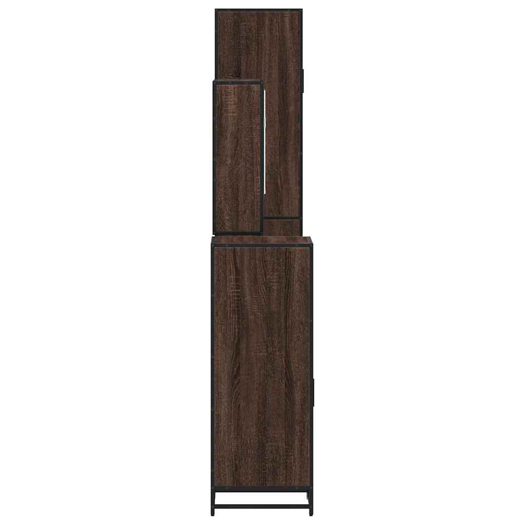 vidaXL Set de mobilier de baie din 4 piese din lemn de stejar maro vidaXL Set de mobilier de baie din 4 piese din lemn de stejar maro