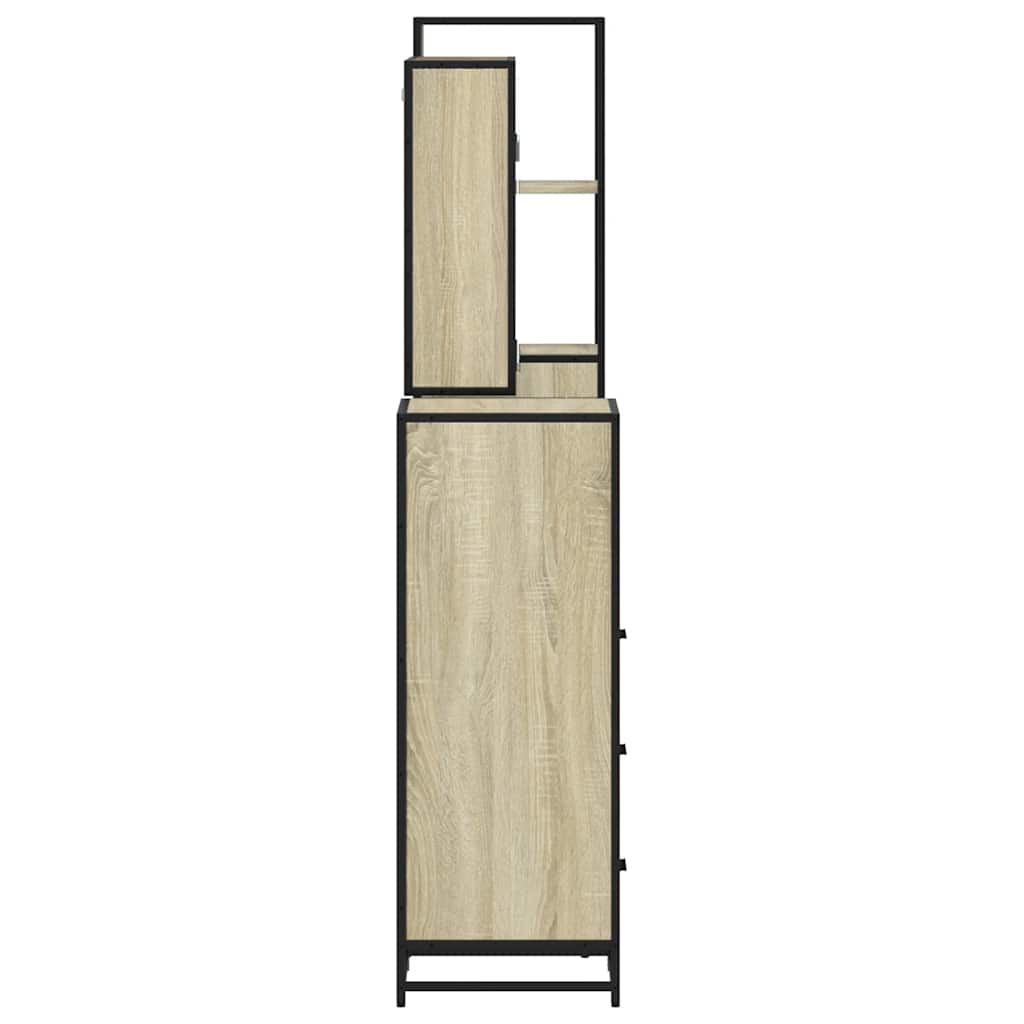 vidaXL Set de mobilier de baie din 4 piese din lemn de stejar Sonoma vidaXL Set de mobilier de baie din 4 piese din lemn de stejar Sonoma