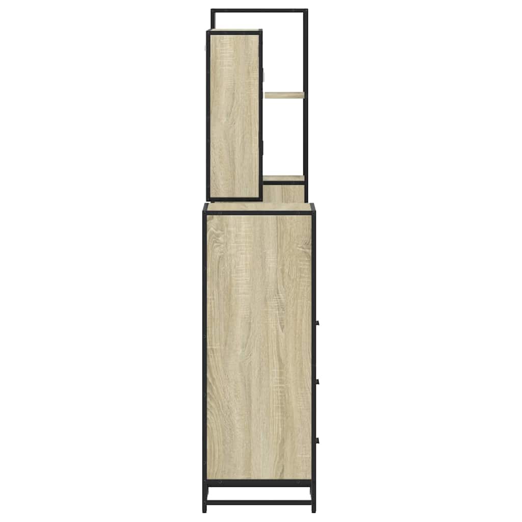 vidaXL Set de mobilier de baie din 4 piese din lemn de stejar Sonoma vidaXL Set de mobilier de baie din 4 piese din lemn de stejar Sonoma