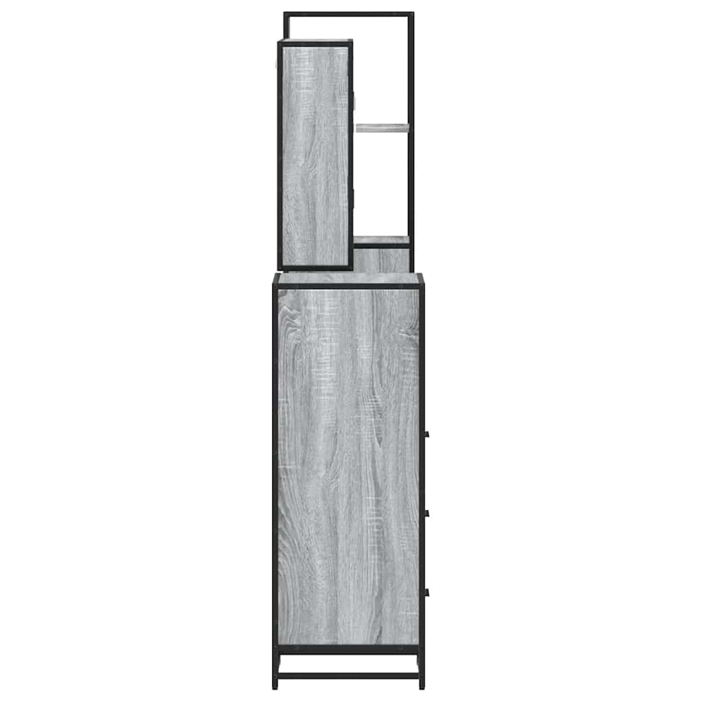 vidaXL Set de mobilier de baie 4 piese Lemn stratificat gri Sonoma vidaXL Set de mobilier de baie 4 piese Lemn stratificat gri Sonoma