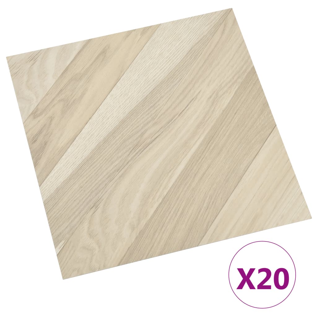 vidaXL Plăci de pardoseală autoadezive, 20 buc. bej dungi PVC 1,86 m² vidaXL Plăci de pardoseală autoadezive, 20 buc. bej dungi PVC 1,86 m²