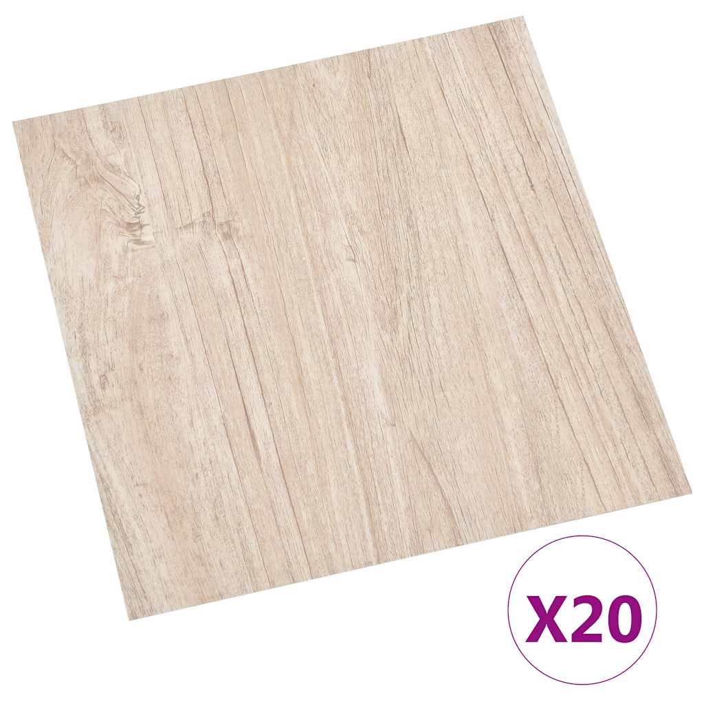 vidaXL Plăci pardoseală autoadezive 20 buc. maro deschis PVC 1,86 m²