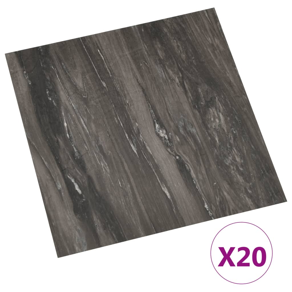 vidaXL Plăci de pardoseală autoadezive,20 buc.,gri închis,PVC,1,86 m² vidaXL Plăci de pardoseală autoadezive,20 buc.,gri închis,PVC,1,86 m²