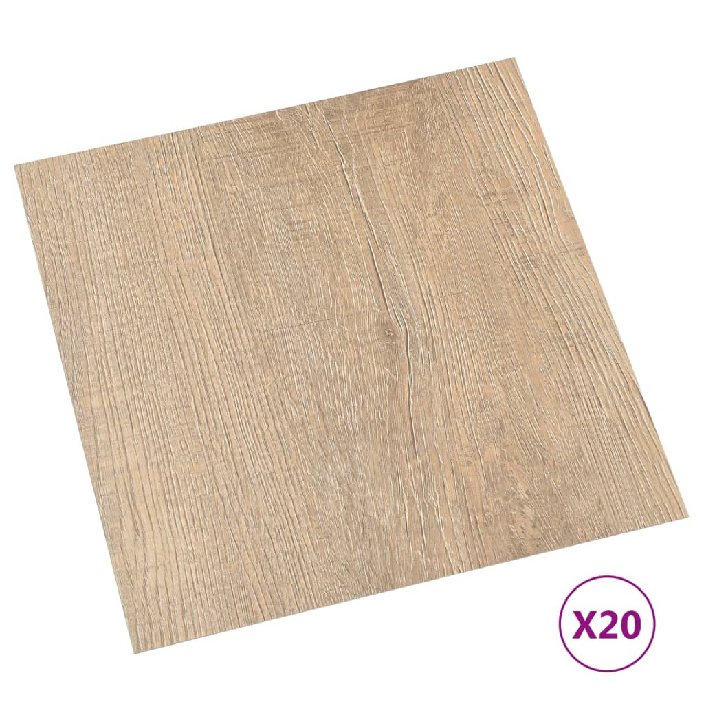 vidaXL Plăci de pardoseală autoadezive, 20 buc., maro, PVC, 1,86 m² vidaXL Plăci de pardoseală autoadezive, 20 buc., maro, PVC, 1,86 m²
