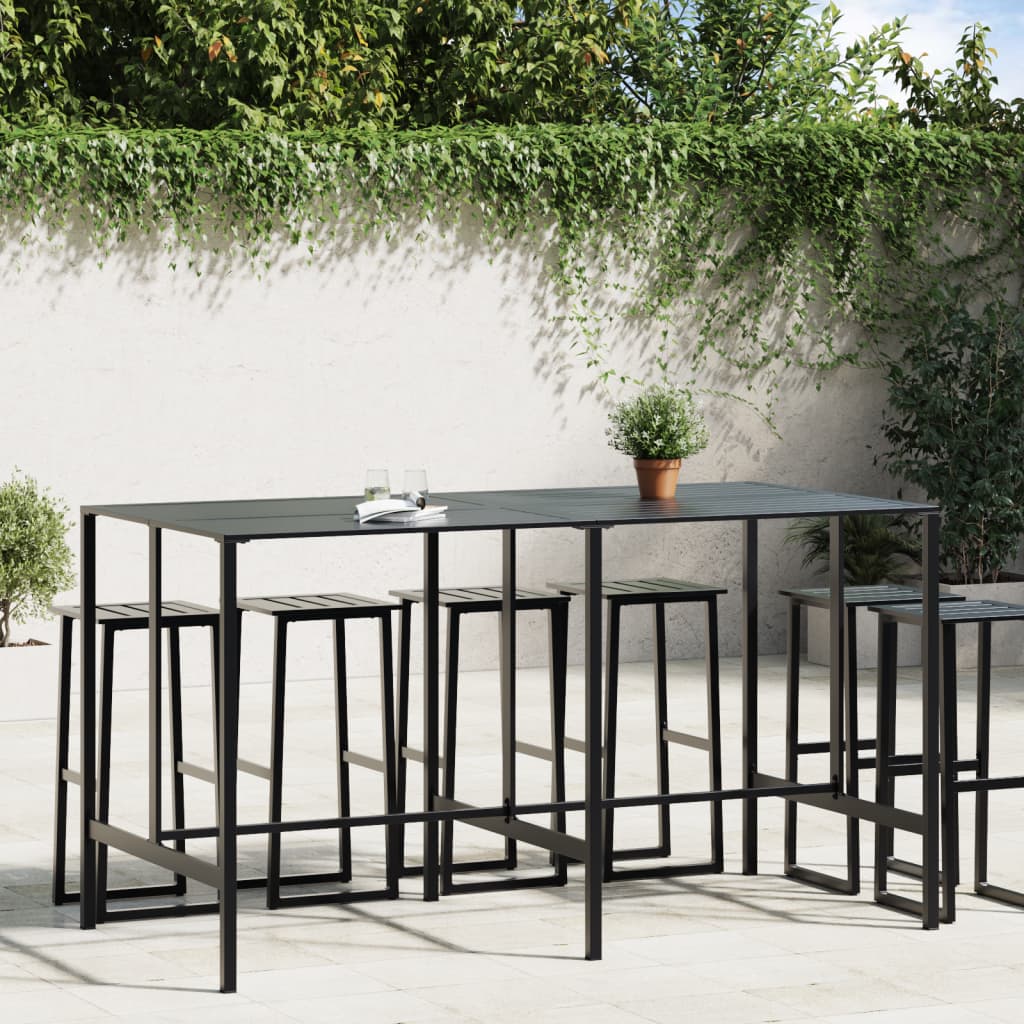 vidaXL Masă de bar, negru, 200x100x110 cm, oțel vopsit electrostatic vidaXL Masă de bar, negru, 200x100x110 cm, oțel vopsit electrostatic
