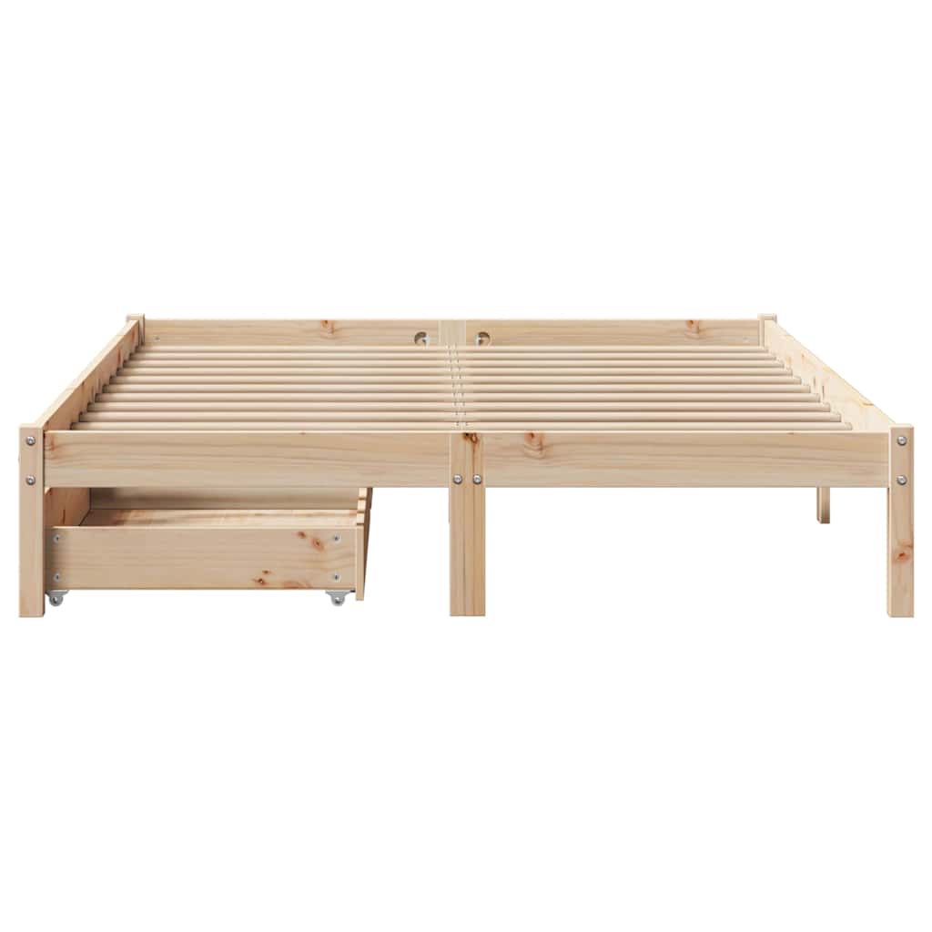 vidaXL Cadru de pat fără saltea, 120x190 cm, lemn masiv pin
