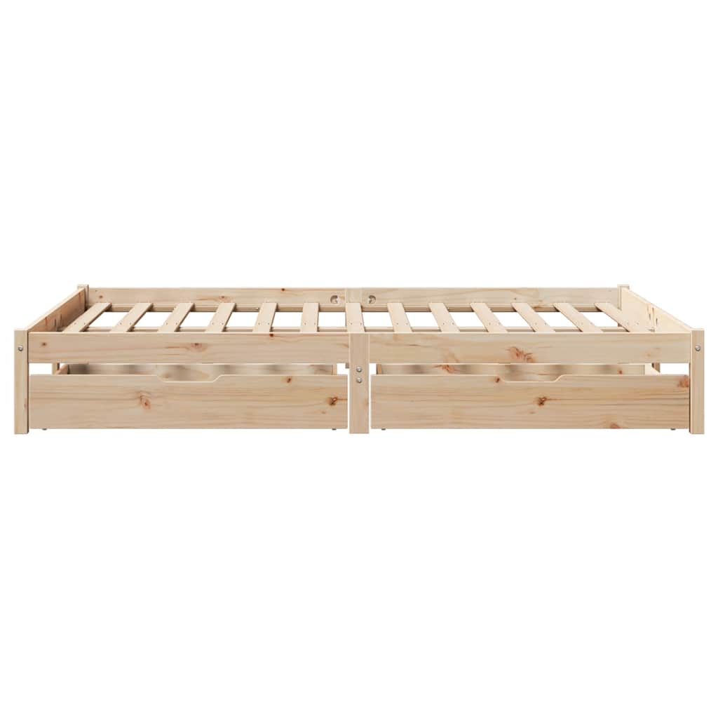 vidaXL Cadru de pat fără saltea, 135x190 cm, lemn masiv de pin