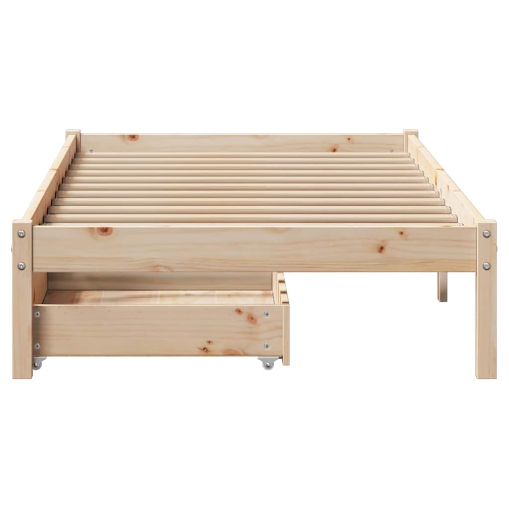 vidaXL Cadru de pat fără saltea, 90x200 cm, lemn masiv pin
