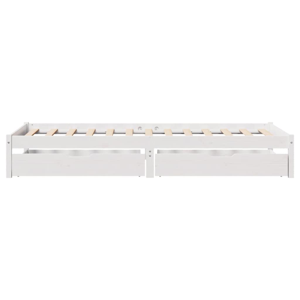 vidaXL Cadru de pat fără saltea, alb, 90x200 cm, lemn masiv pin