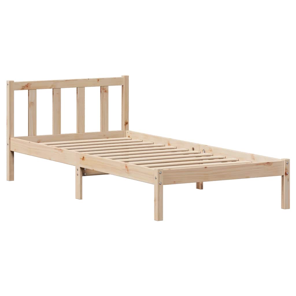vidaXL Cadru de pat fără saltea, 75x190 cm, lemn masiv de pin