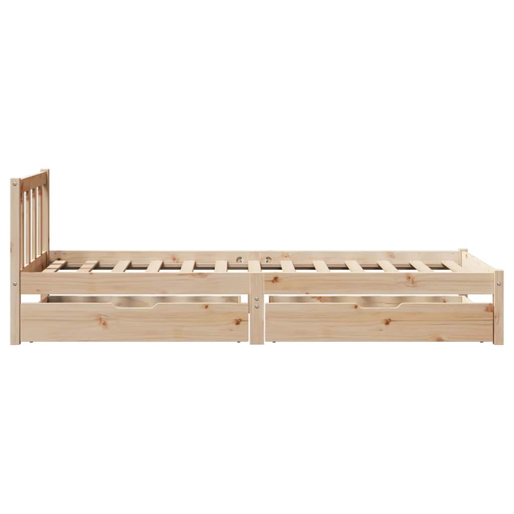 vidaXL Cadru de pat fără saltea, 75x190 cm, lemn masiv de pin