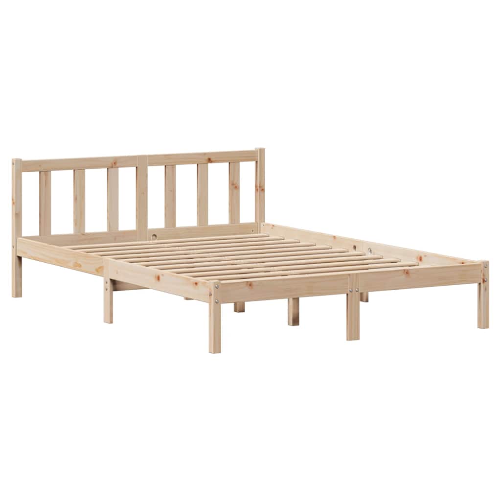 vidaXL Cadru de pat fără saltea, 140x190 cm, lemn masiv de pin