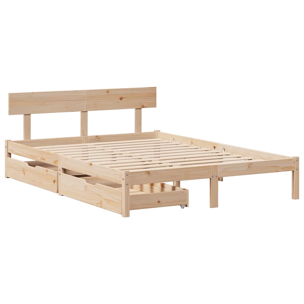 vidaXL Cadru de pat fără saltea, 120x190 cm, lemn masiv pin vidaXL Cadru de pat fără saltea, 120x190 cm, lemn masiv pin