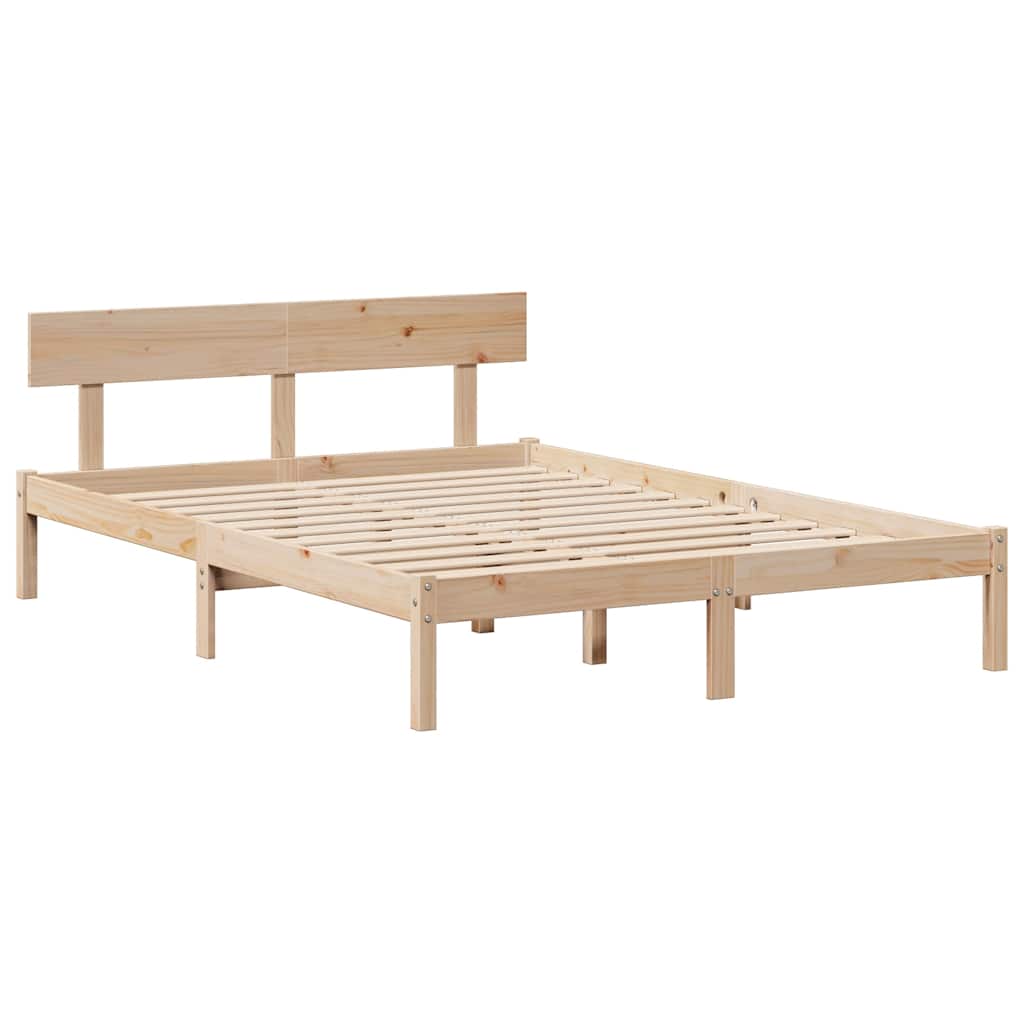 vidaXL Cadru de pat fără saltea, 140x190 cm, lemn masiv de pin vidaXL Cadru de pat fără saltea, 140x190 cm, lemn masiv de pin