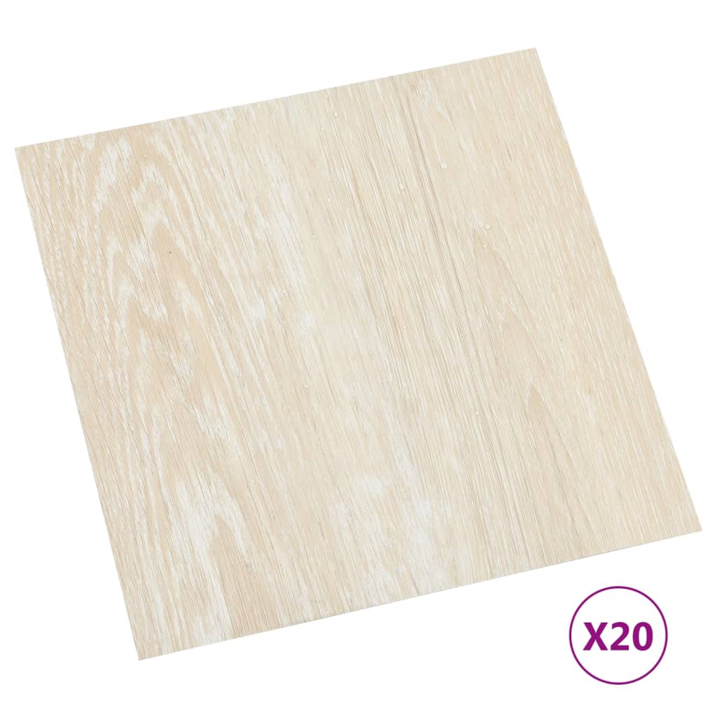 vidaXL Plăci de pardoseală autoadezive, 20 buc., bej, PVC, 1,86 m²