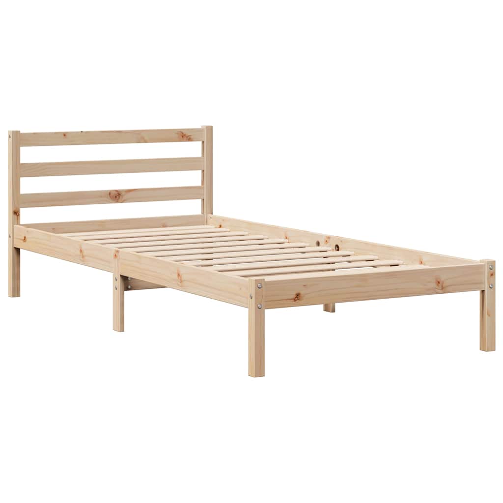 vidaXL Cadru de pat fără saltea, 75x190 cm, lemn masiv de pin