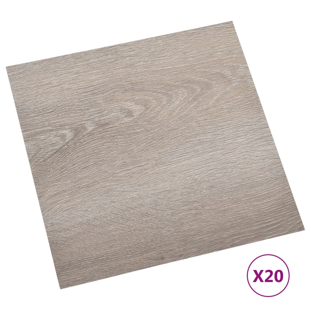 vidaXL Plăci de pardoseală autoadezive 20 buc. gri taupe, PVC, 1,86 m² vidaXL Plăci de pardoseală autoadezive 20 buc. gri taupe, PVC, 1,86 m²