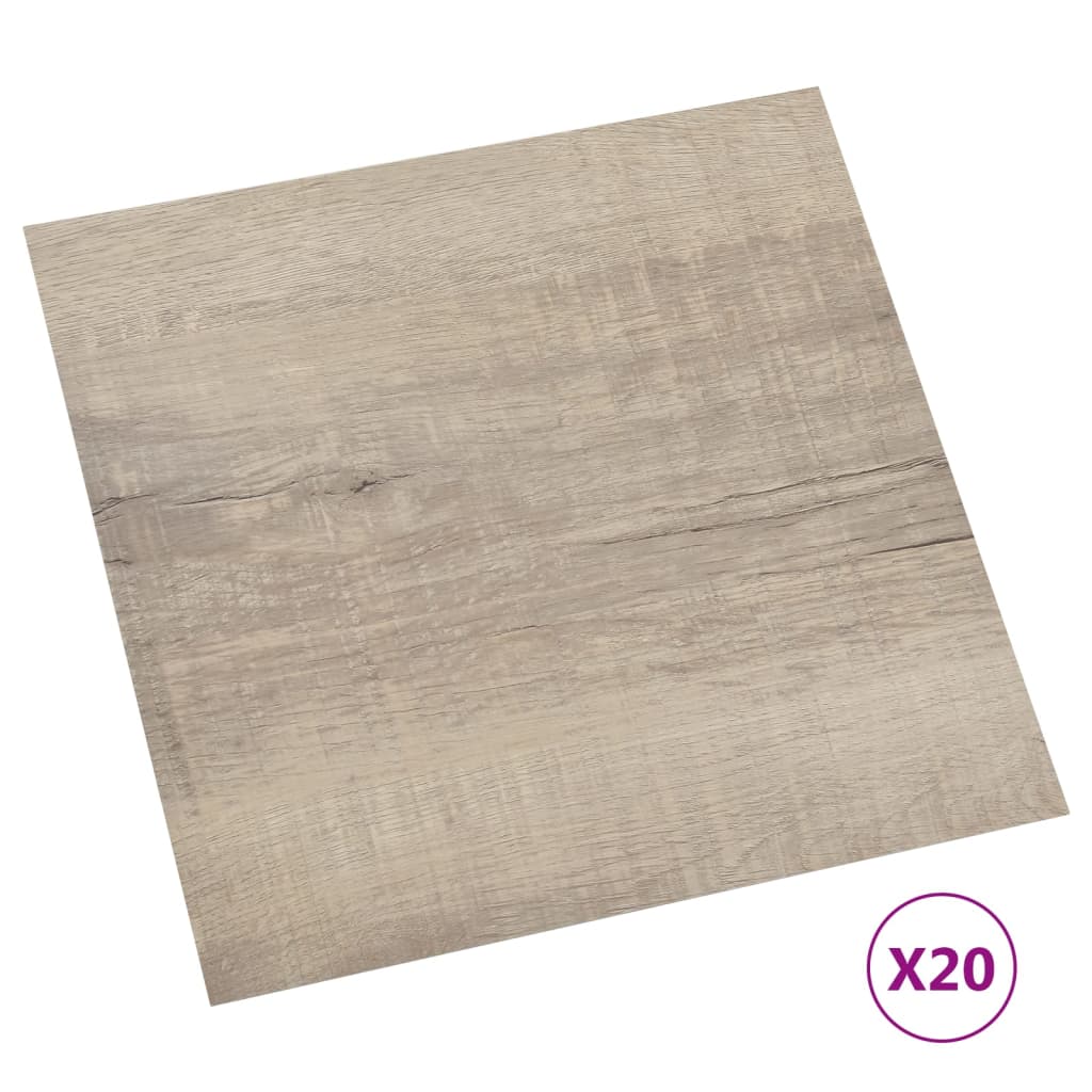 vidaXL Plăci de pardoseală autoadezive 20 buc. gri taupe, PVC, 1,86 m² vidaXL Plăci de pardoseală autoadezive 20 buc. gri taupe, PVC, 1,86 m²