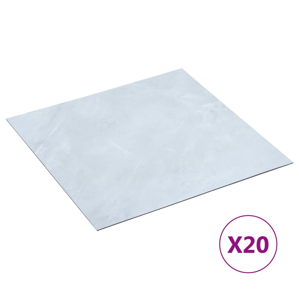 vidaXL Plăci de pardoseală autoadezive 20 buc. alb marmură PVC 1,86 m² vidaXL Plăci de pardoseală autoadezive 20 buc. alb marmură PVC 1,86 m²