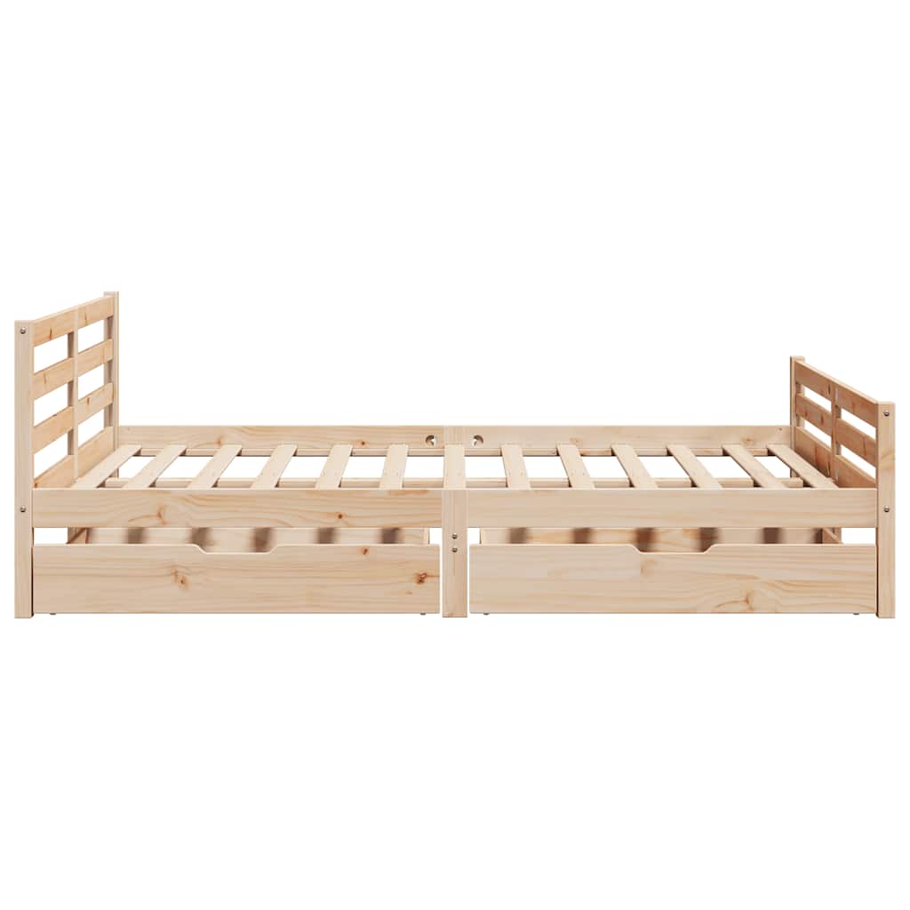 vidaXL Cadru de pat fără saltea, 135x190 cm, lemn masiv de pin vidaXL Cadru de pat fără saltea, 135x190 cm, lemn masiv de pin