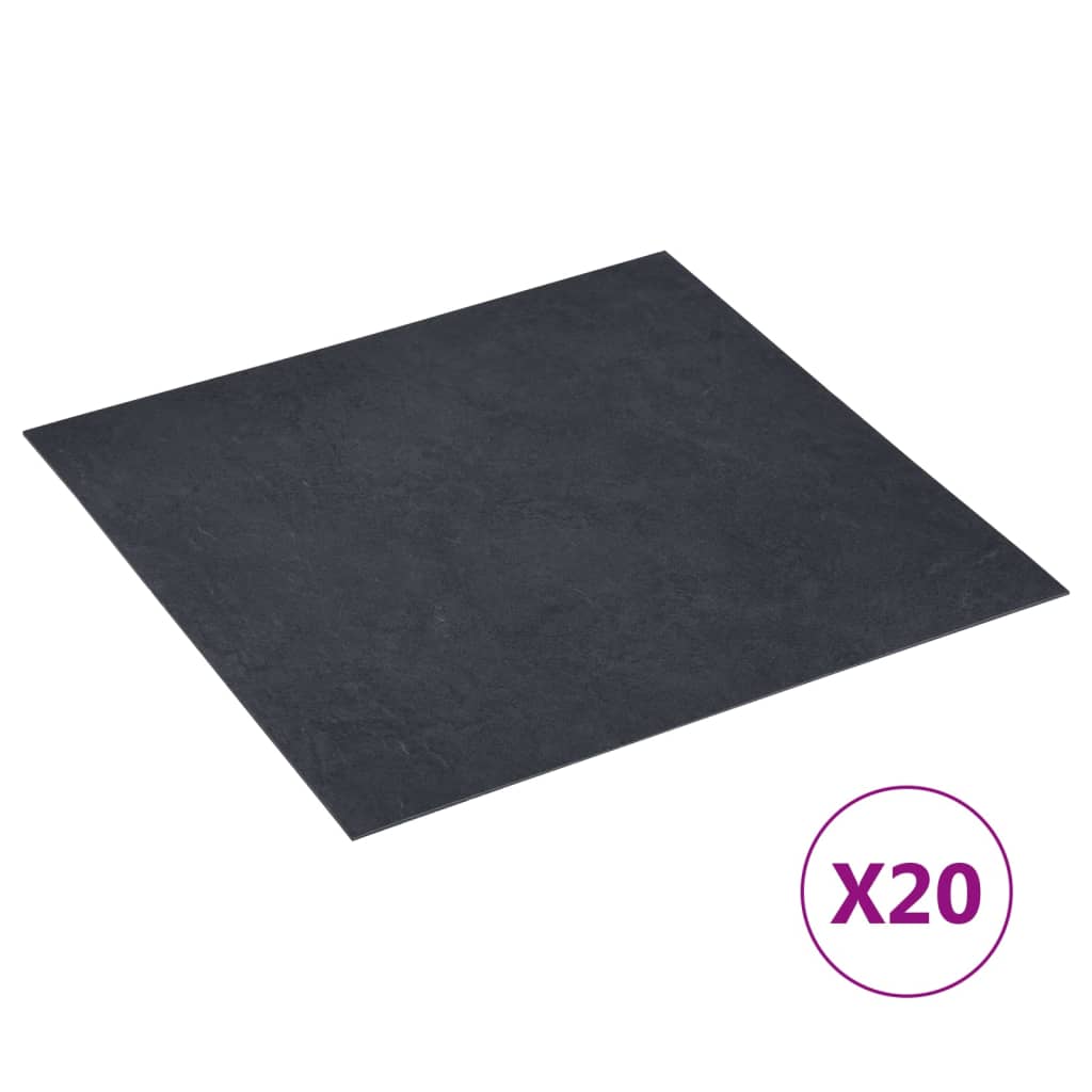 vidaXL Plăci pardoseală autoadezive 20 buc. negru marmură PVC 1,86 m² vidaXL Plăci pardoseală autoadezive 20 buc. negru marmură PVC 1,86 m²