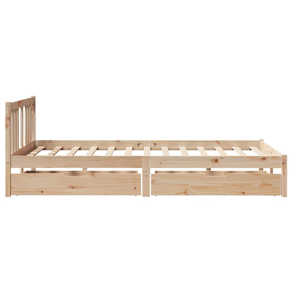 vidaXL Cadru de pat fără saltea, 135x190 cm, lemn masiv de pin