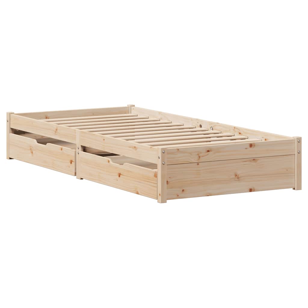 vidaXL Cadru de pat fără saltea, 75x190 cm, lemn masiv de pin