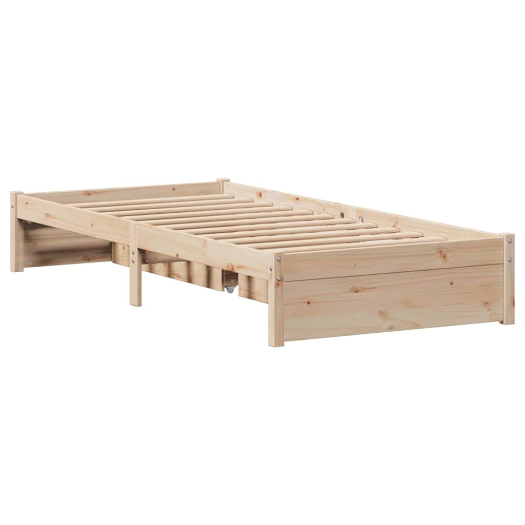vidaXL Cadru de pat fără saltea, 75x190 cm, lemn masiv de pin