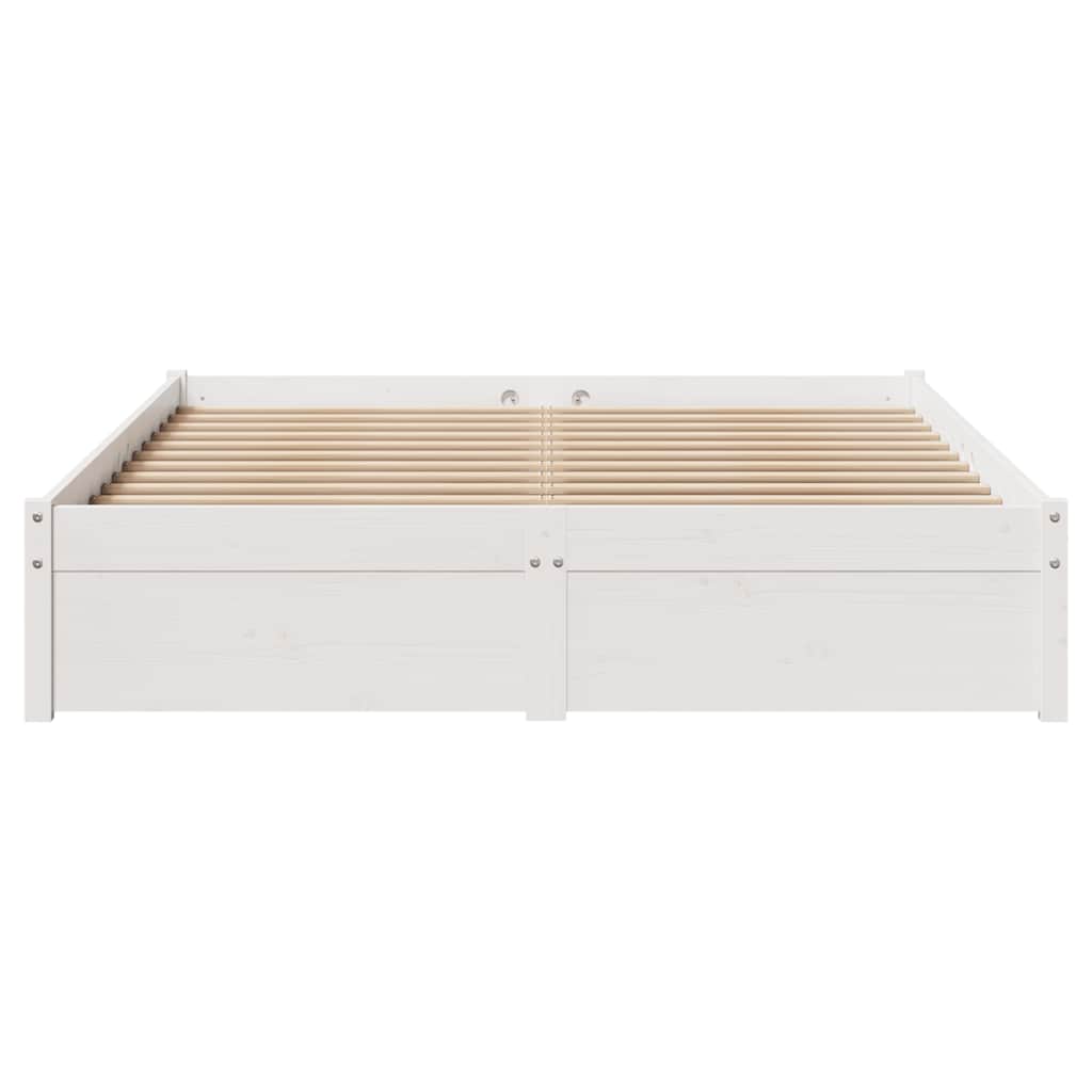 vidaXL Cadru de pat fără saltea, alb, 120x200 cm, lemn masiv pin vidaXL Cadru de pat fără saltea, alb, 120x200 cm, lemn masiv pin