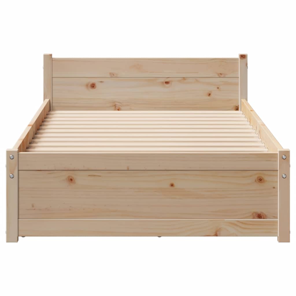 vidaXL Cadru de pat fără saltea, 75x190 cm, lemn masiv de pin