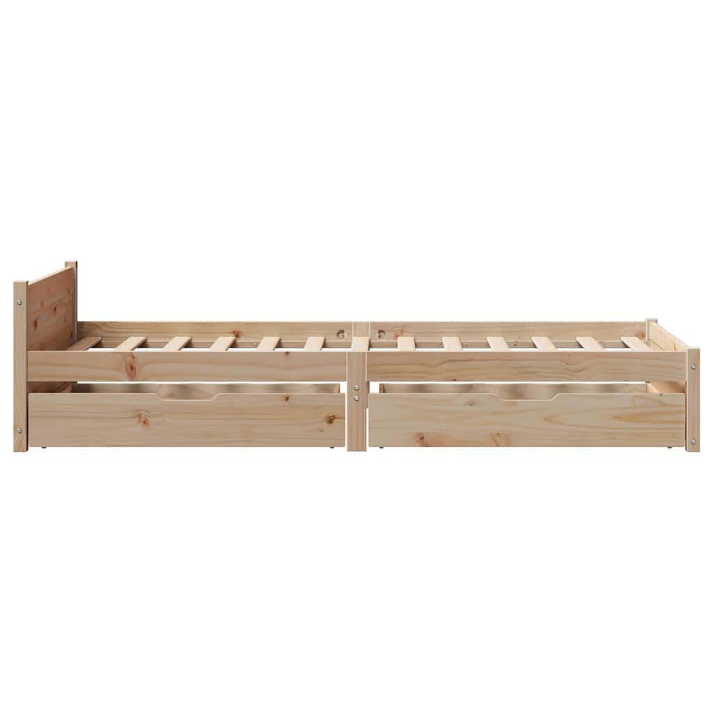 vidaXL Cadru de pat fără saltea, 75x190 cm, lemn masiv de pin