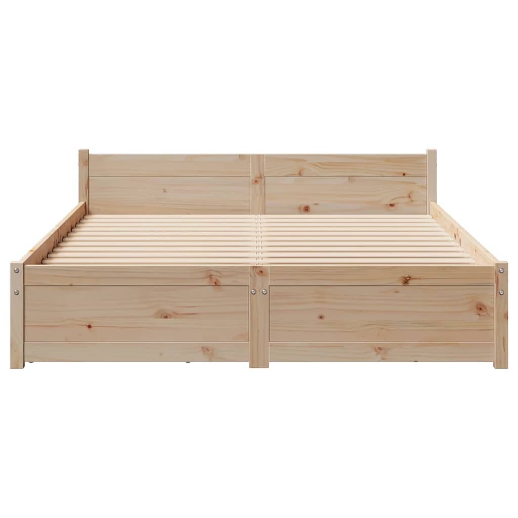 vidaXL Cadru de pat fără saltea, 120x190 cm, lemn masiv pin