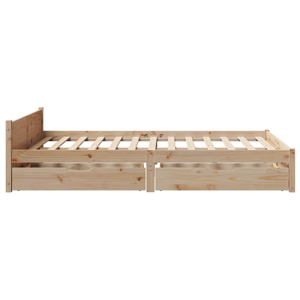 vidaXL Cadru de pat fără saltea, 135x190 cm, lemn masiv de pin