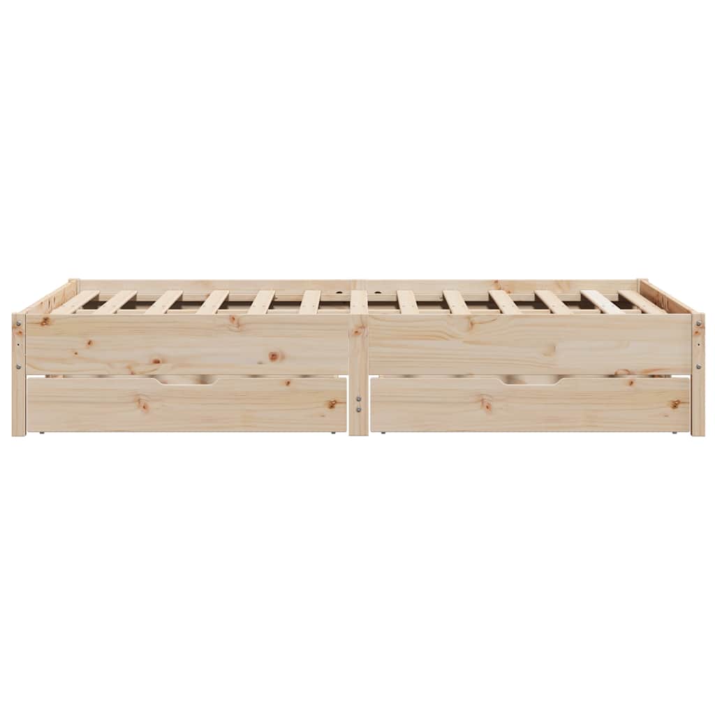 vidaXL Cadru de pat fără saltea, 140x190 cm, lemn masiv de pin