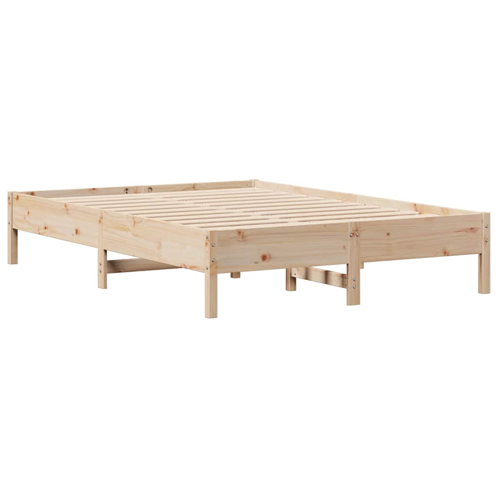 vidaXL Cadru de pat fără saltea, 135x190 cm, lemn masiv de pin vidaXL Cadru de pat fără saltea, 135x190 cm, lemn masiv de pin
