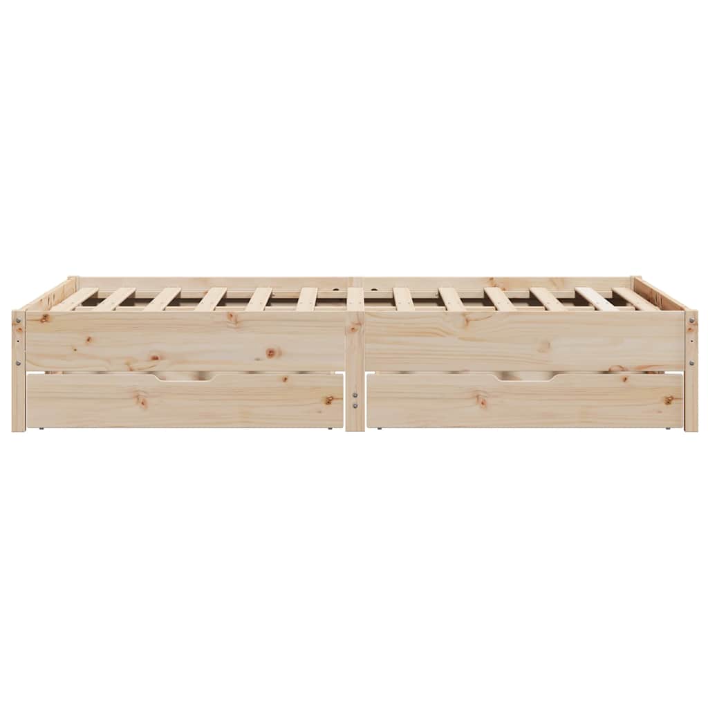 vidaXL Cadru de pat fără saltea, 135x190 cm, lemn masiv de pin vidaXL Cadru de pat fără saltea, 135x190 cm, lemn masiv de pin