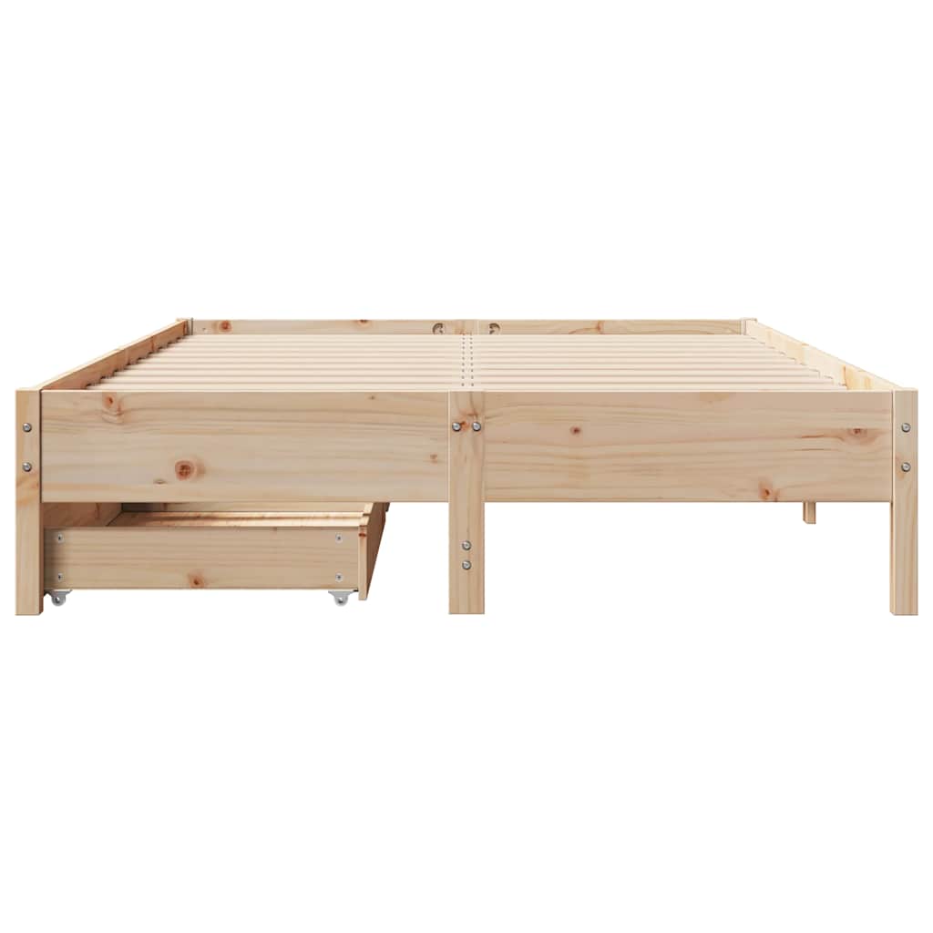 vidaXL Cadru de pat fără saltea, 120x190 cm, lemn masiv pin
