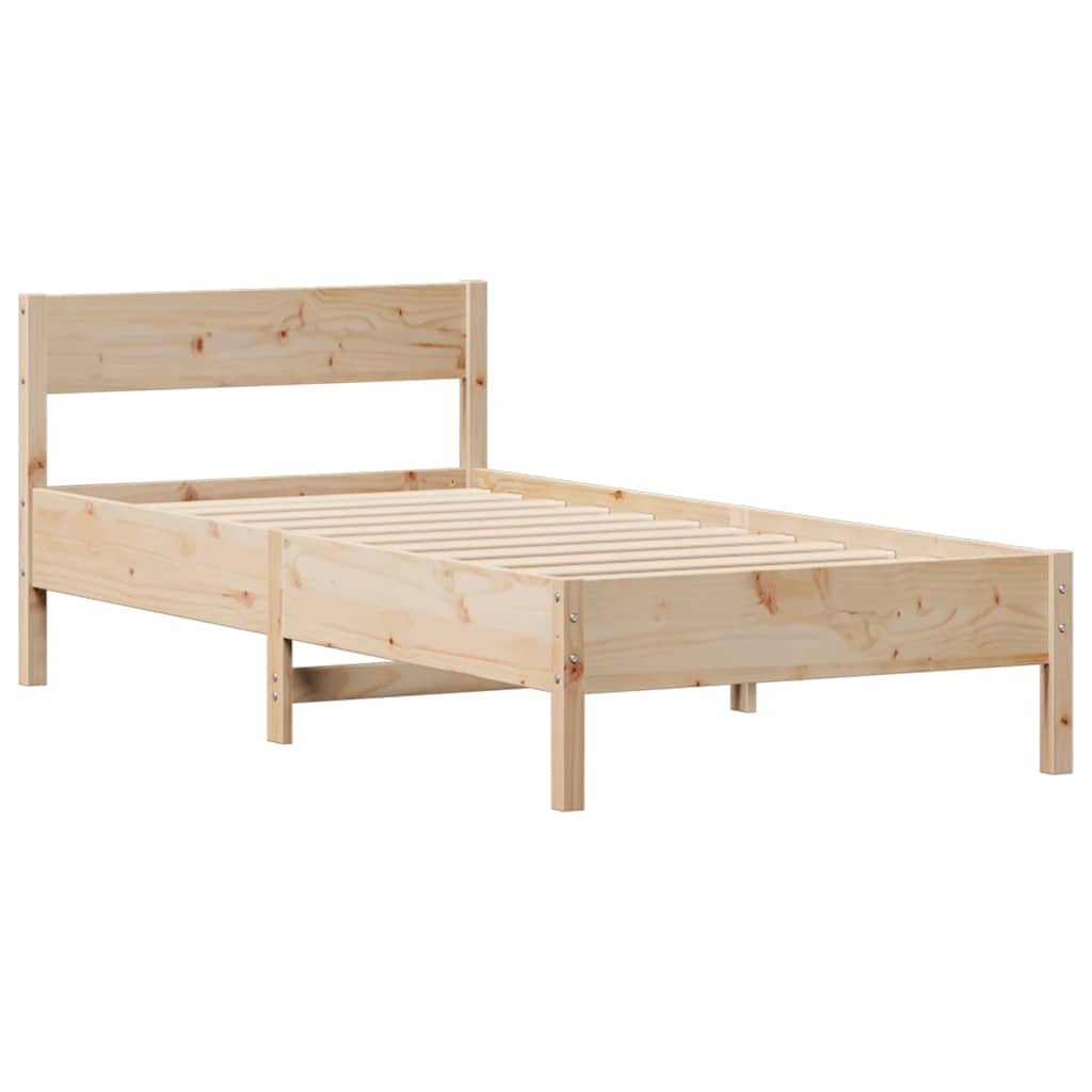 vidaXL Cadru de pat fără saltea, 75x190 cm, lemn masiv de pin