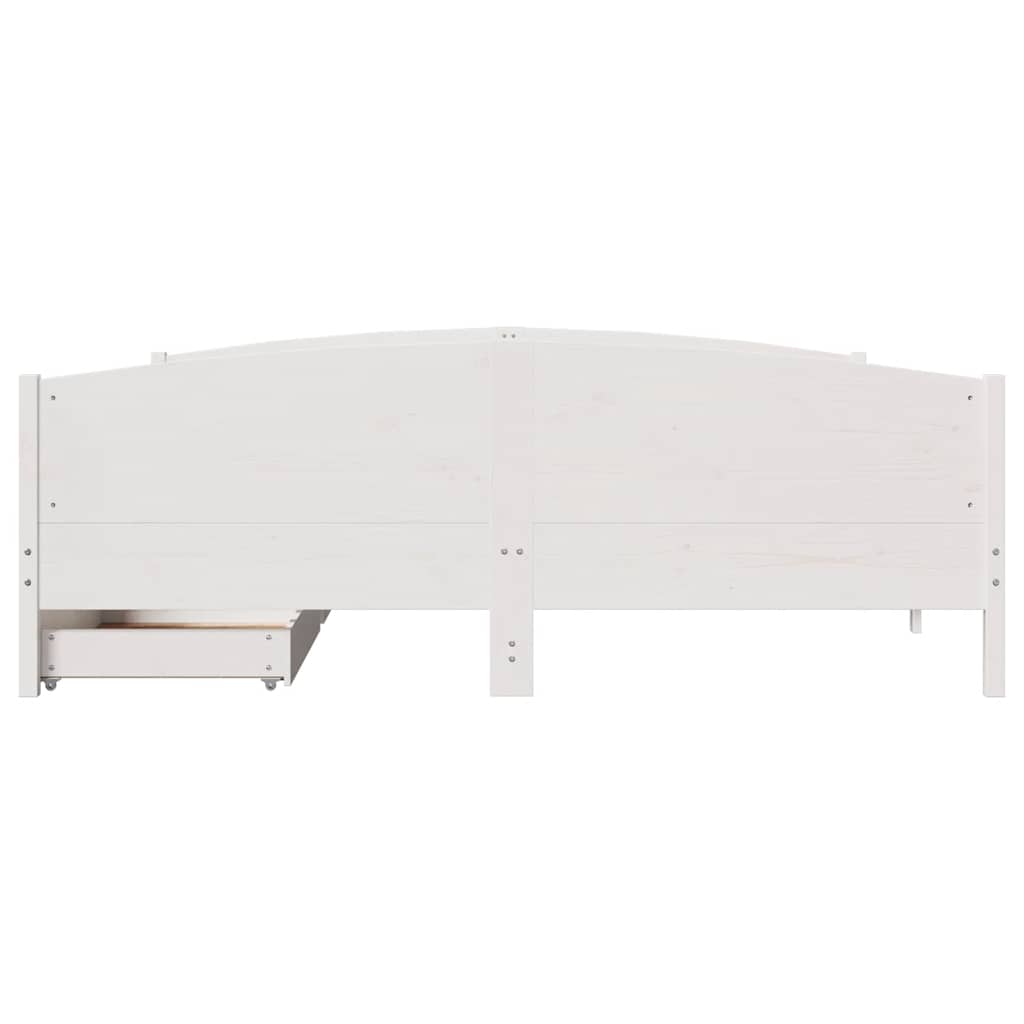 vidaXL Cadru de pat fără saltea, alb, 180x200 cm, lemn masiv pin