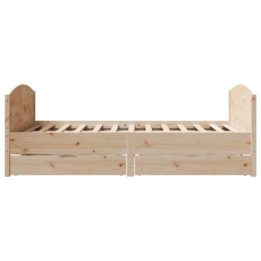 vidaXL Cadru de pat fără saltea, 135x190 cm, lemn masiv de pin