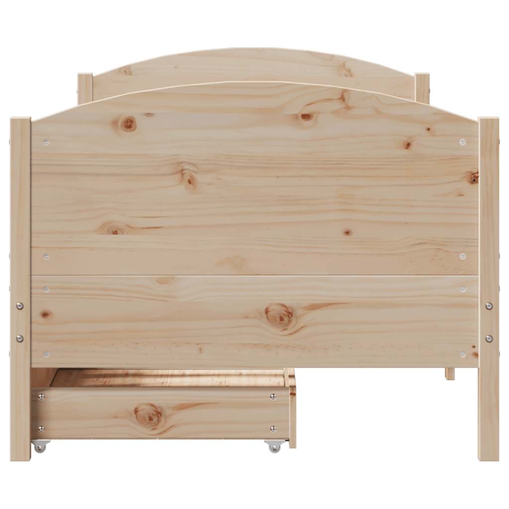 vidaXL Cadru de pat fără saltea, 75x190 cm, lemn masiv de pin