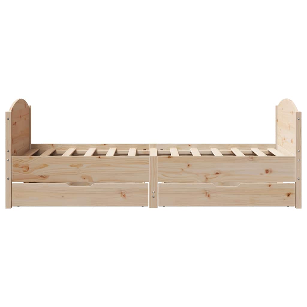 vidaXL Cadru de pat fără saltea, 75x190 cm, lemn masiv de pin
