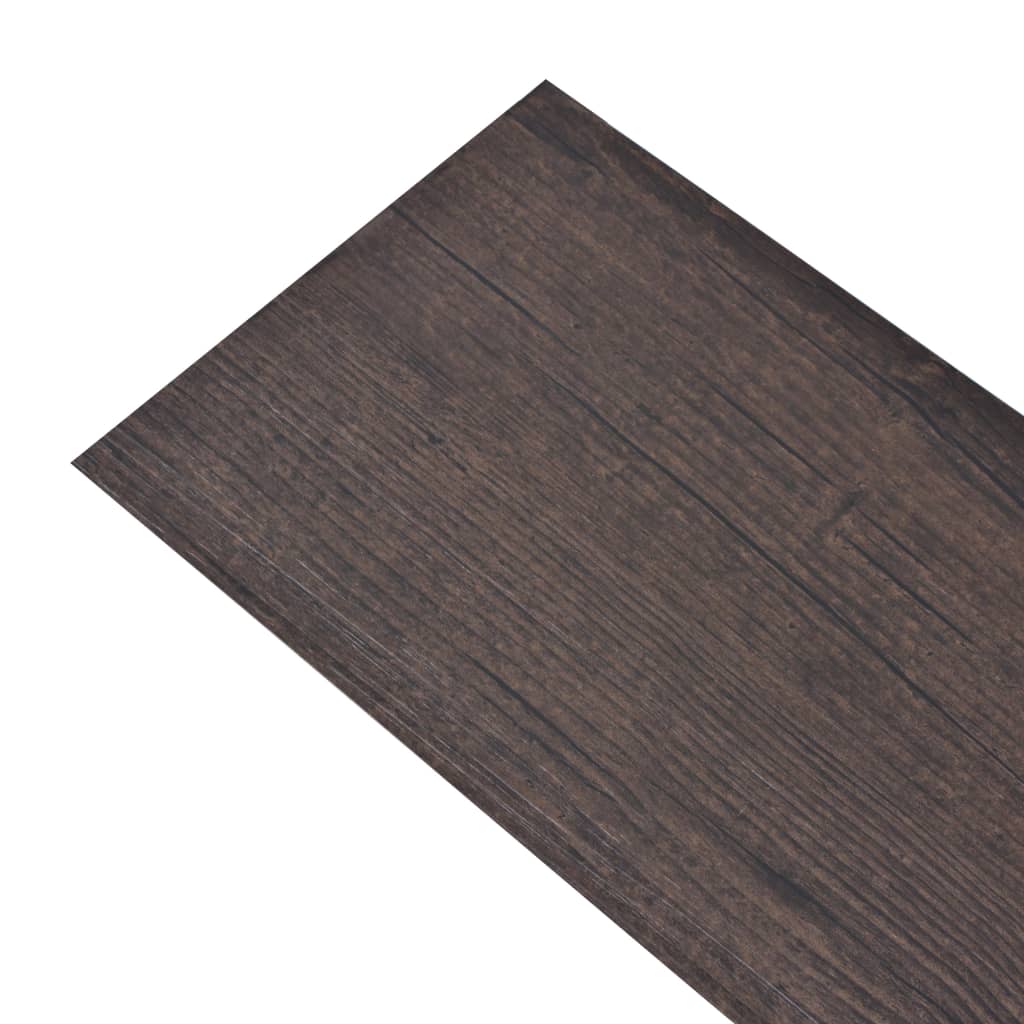 vidaXL Plăci pardoseală autoadezive, maro închis, 5,21 m², 2 mm, PVC vidaXL Plăci pardoseală autoadezive, maro închis, 5,21 m², 2 mm, PVC