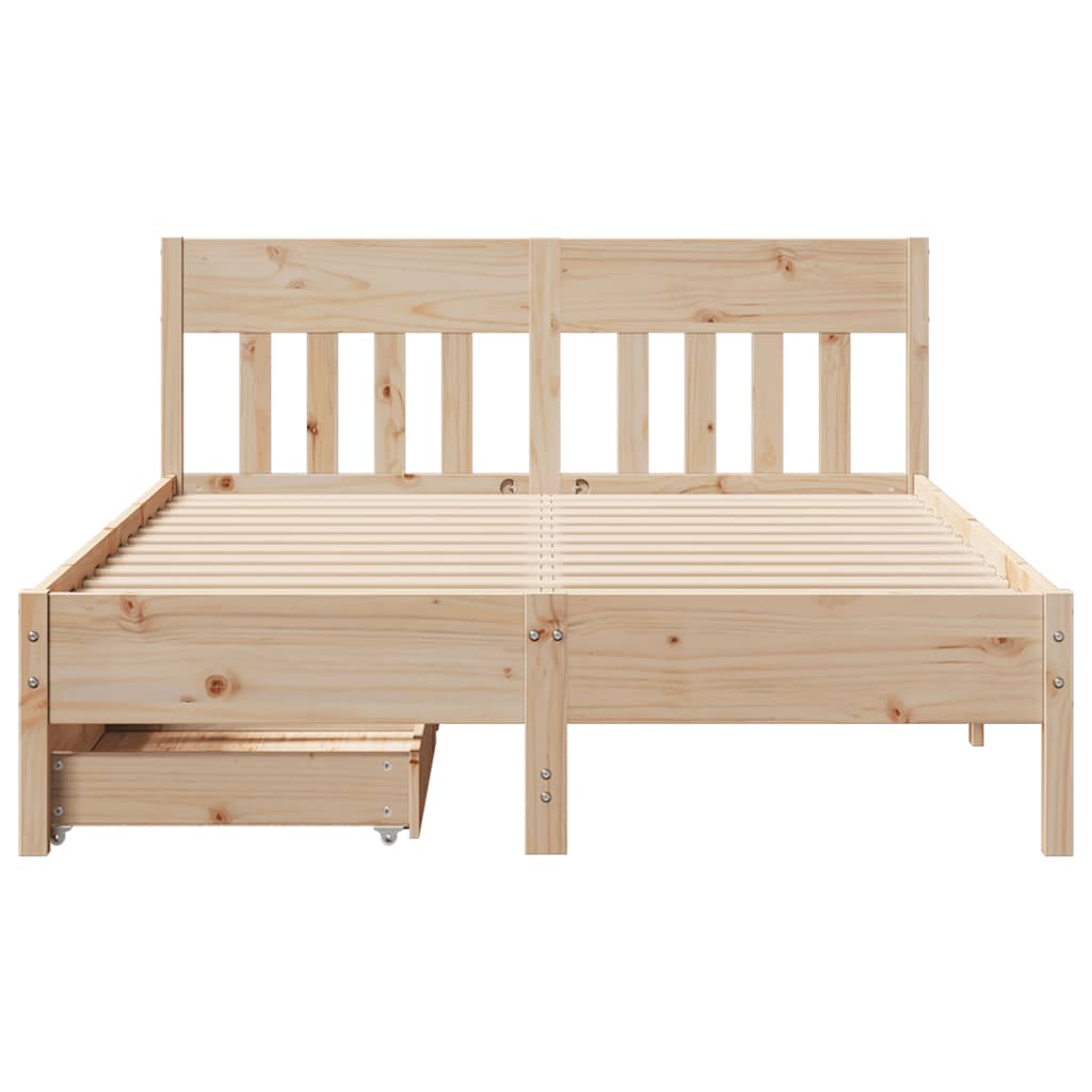 vidaXL Cadru de pat fără saltea, 140x190 cm, lemn masiv de pin vidaXL Cadru de pat fără saltea, 140x190 cm, lemn masiv de pin