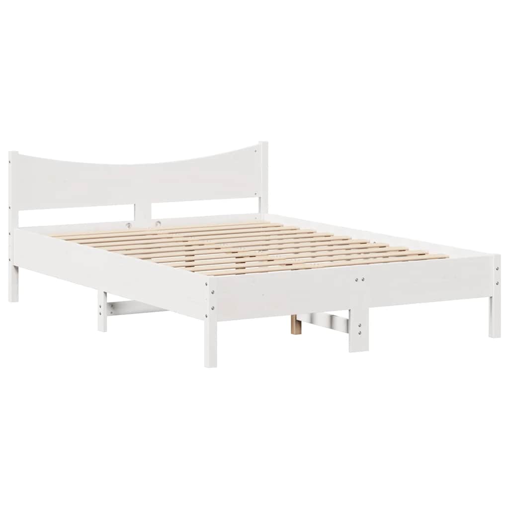 vidaXL Cadru de pat cu sertare, alb, 160x200 cm, lemn masiv pin vidaXL Cadru de pat cu sertare, alb, 160x200 cm, lemn masiv pin