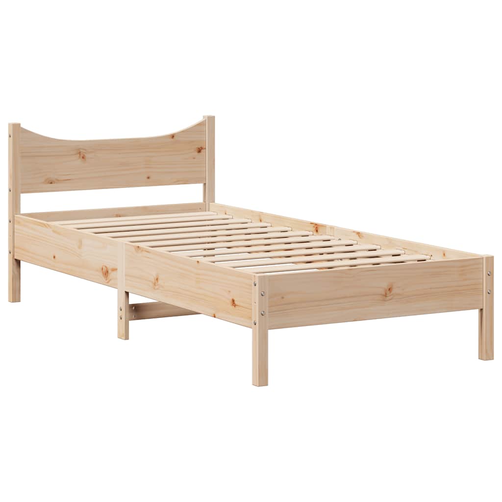 vidaXL Cadru de pat cu sertare, 90x200 cm, lemn masiv pin