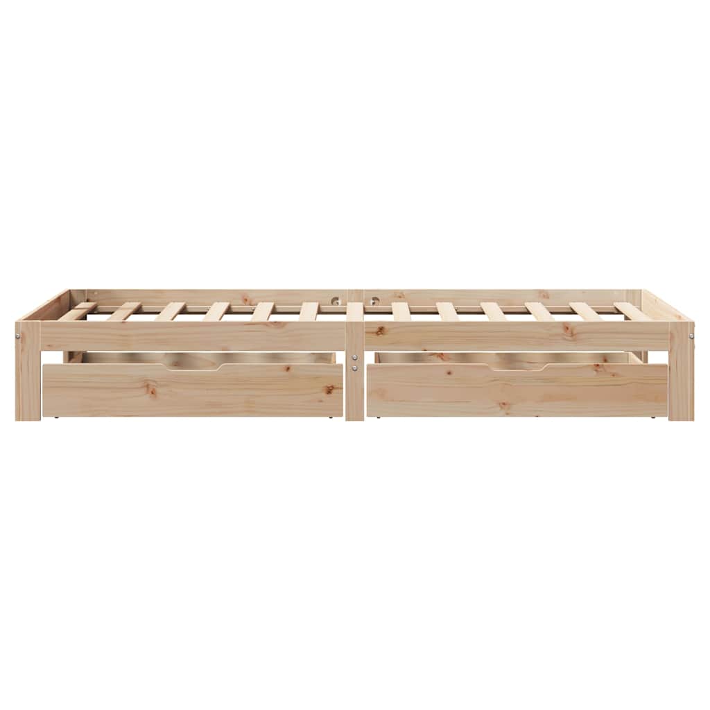vidaXL Cadru de pat cu sertare, 90x200 cm, lemn masiv pin vidaXL Cadru de pat cu sertare, 90x200 cm, lemn masiv pin
