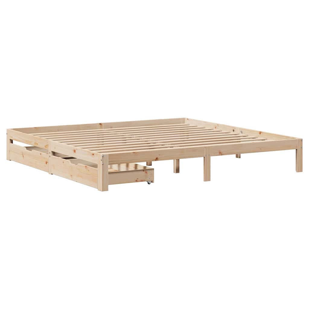 vidaXL Cadru de pat cu sertare 180x200 cm lemn masiv pin